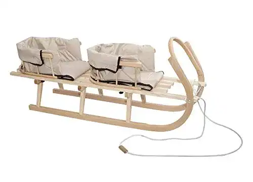 Schlitten-2-Personen Skyline Schlitten Duo aus Holz Holzschlitten