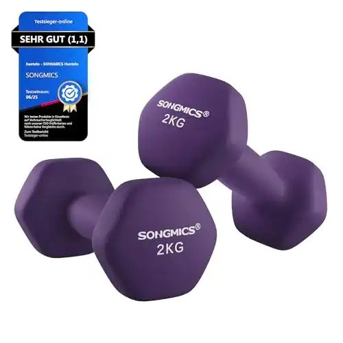 Die beste Hanteln 2 kg SONGMICS Women's 2er-Set Hanteln Kurzhantel 2026 Test Bestseller Hanteln 2 kg SONGMICS Women’s 2er-Set Hanteln Kurzhantel