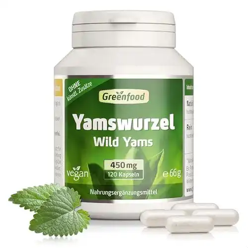 Yamswurzel-Kapseln Greenfood Yamswurzel (Wild Yams), 450 mg
