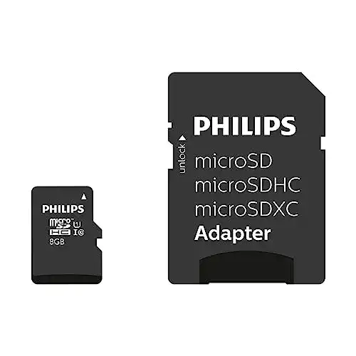 Micro-SD 8GB Philips Micro SDHC Card 8GB Class 10 incl. Adapter