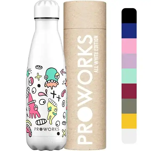 Isolierflasche-Edelstahl Proworks Edelstahl Trinkflasche 1L