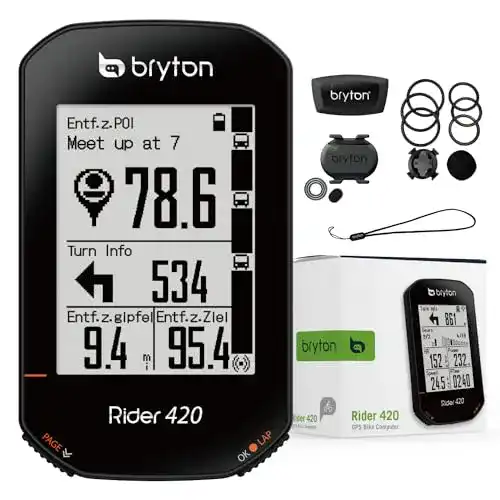 Fahrradcomputer-GPS Unbekannt Bryton 420T Fahrer mit Abstand