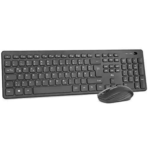 Tastatur-Maus-Set Rii Tastatur Maus Set kabellos, Funk