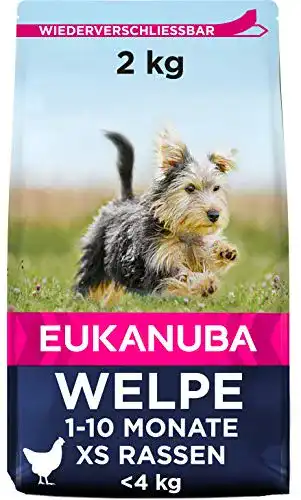 Welpen-Trockenfutter Eukanuba mit frischem Huhn, 2kg