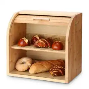 Brotkasten (Bambus) G.a HOMEFAVOR mit Rolldeckel & 2-Fächer