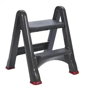 Trittleiter CURVER Klapptritt, Plastik, anthrazit/rot, 48.6 x 17.2 x 63