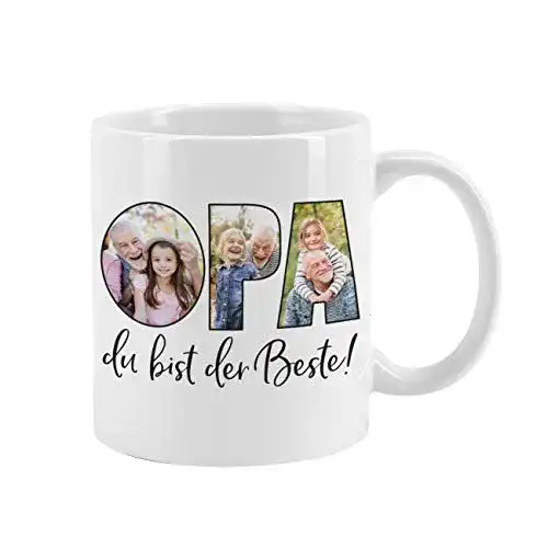 Fototasse Herz & Heim ® mit eigenen Bildern für den besten Opa