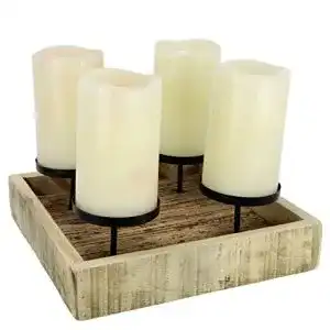 Adventskranz Holz Flair Flower Advents-Kerzenhalter aus Holz