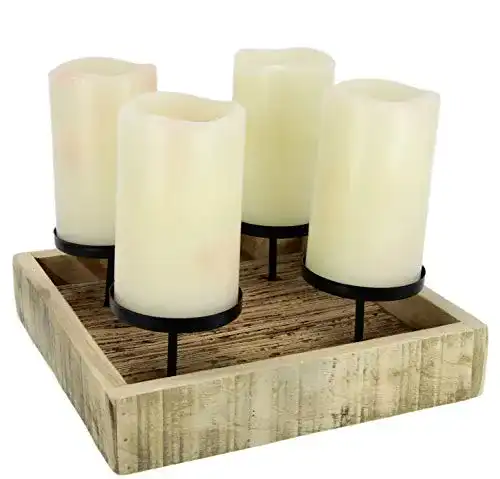 Adventskranz Holz Flair Flower Advents-Kerzenhalter aus Holz