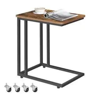 Beistelltisch VASAGLE, Sofatisch mit Rollen, C-Form, mobil