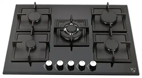 Kochfeld K&H ® 5 Zonen Glas Gas 70cm Wok Brenner Erdgas