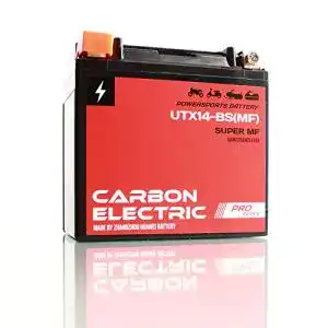 Motorradbatterie 12 V 12 Ah Carbon Electric, Gel Batterie