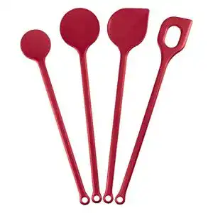 Kochlöffel (Kunststoff) Kigima Kochlöffelset Kunststoff, 4 STK, Rot