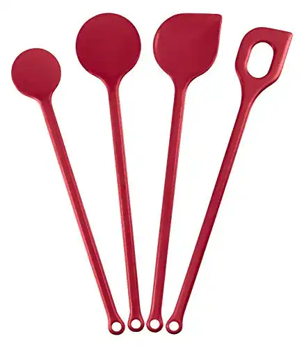 Kochlöffel (Kunststoff) Kigima Kochlöffelset Kunststoff, 4 STK, Rot