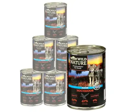 Hunde-Nassfutter Dehner Wild Nature Junior, 6 x 400 g