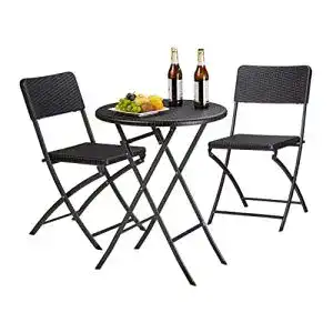 Rattan-Gartenmöbel Relaxdays Gartenmöbel Set Bastian, 3-teilig