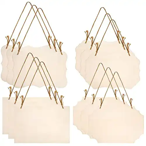 Holzschild YiPHomn 12 Stück unlackiertes er zum Aufhängen, Blanko
