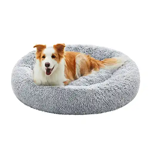 Hundebett Plüsch FEANDREA Hundebett flauschig, Donut Kissen