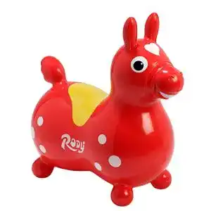 Hüpftier Ledraplastic 8002 Jakobs 4019960 – Rody Hüpfpferd, rot