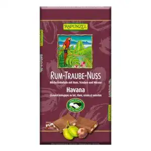 Rapunzel-Schokolade Rapunzel Bio Vollmilch Rum-Traube-Nuss, 6x