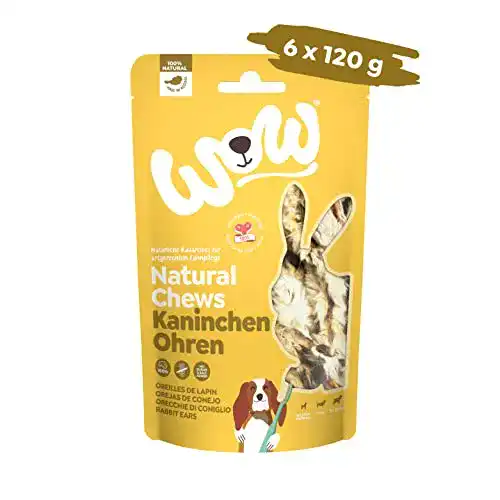Wow-Hundefutter Wow Kausnacks 100% Kaninchenohren mit Fell