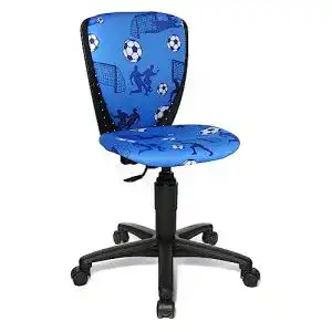 Kinderdrehstuhl Topstar S’cool 3, Bezugsstoff blau, Motiv Fußball