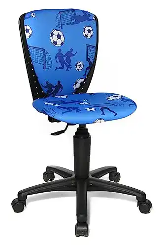 Kinderdrehstuhl Topstar S’cool 3, Bezugsstoff blau, Motiv Fußball