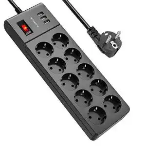 Steckdosenleiste mit USB AUOPLUS 10-Fach Steckdosenleiste
