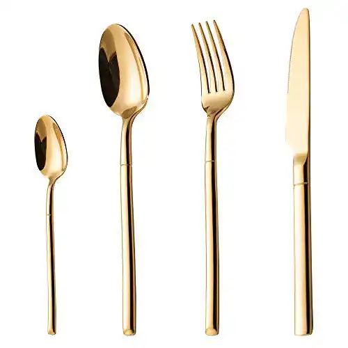 Besteck gold COPOTI Besteck Set Gold, 20 Pcs Vergoldetes Besteck