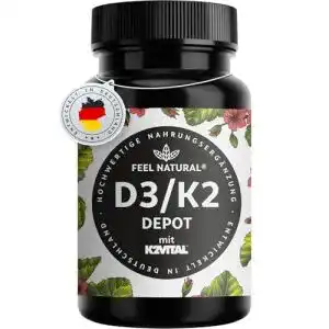 Vitamin-D-Präparate Feel Natural Vitamin D3 + K2 Tabletten, 180 St.