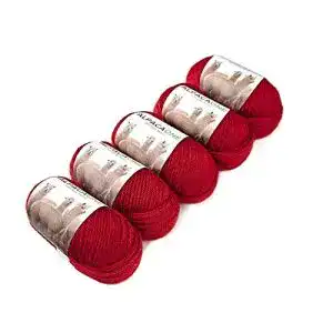 Babywolle AlpacaOne 5-Pack Alpaka Wolle Rot 100% Baby Alpaka