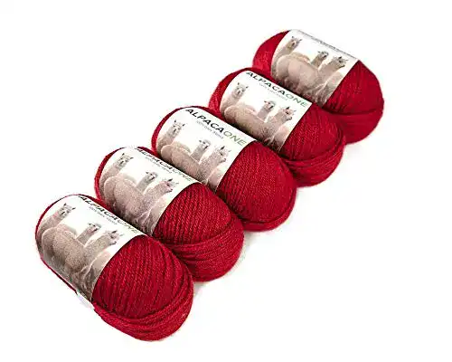Babywolle AlpacaOne 5-Pack Alpaka Wolle Rot 100% Baby Alpaka