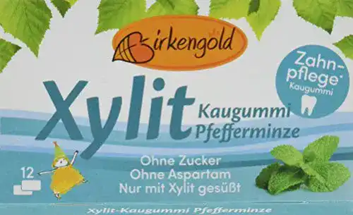 Xylit-Kaugummi Birkengold Xylit Kaugummi Pfefferminze, 8er Pack