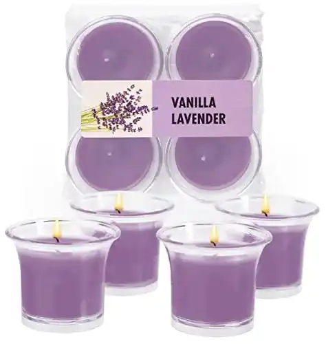 Votivkerzen Hyoola, mit Duft nach Vanille-Lavendel 4 Stück