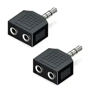 Kopfhörer-Splitter deleyCON 2 Stück 3,5mm Klinke Stereo Audio