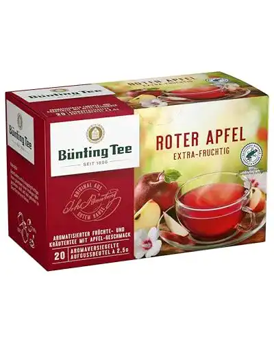 Apfeltee Bünting Tee Roter Apfel, 12er Pack (12 x 50 g)