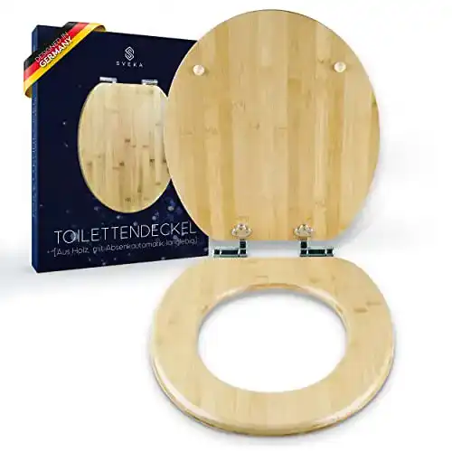 WC-Sitz aus Holz mit Absenkautomatik SVEKA Bambus