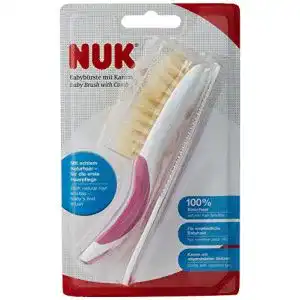 Babybürste NUK aus 100% Naturhaar mit Kamm, abgerundet