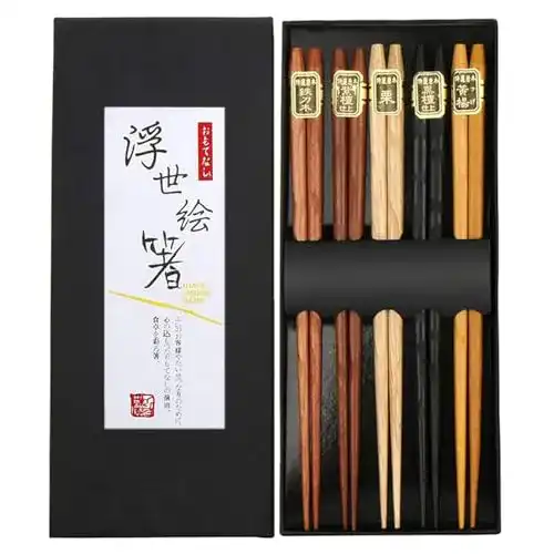 Essstäbchen Rpanle Japanische 5 Pairs Holz Wiederverwendbar