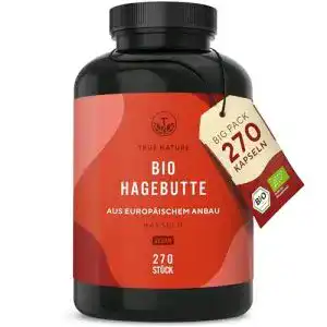 Hagebuttenextrakt TRUE NATURE Bio, EU Anbau, 270 Kapseln