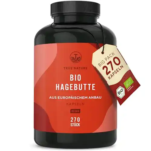 Hagebuttenextrakt TRUE NATURE Bio, EU Anbau, 270 Kapseln