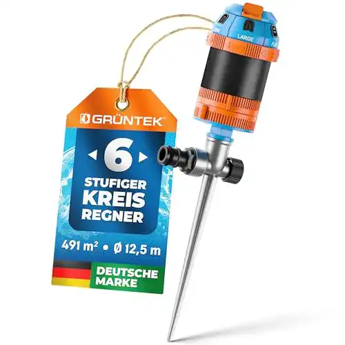 Flächenregner GRÜNTEK 6-Fach Multifunktions-Kreisregner