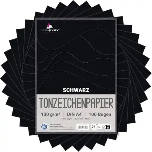 Die beste Bastelpapier MARPAJANSEN Tonzeichenpapier Schwarz Matt, DIN A4 2026 Test Bestseller Bastelpapier MARPAJANSEN Tonzeichenpapier Schwarz Matt, DIN A4