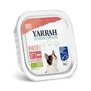 Yarrah-Katzenfutter Yarrah Pate Lachs Saumon mit Seaweed, 16er