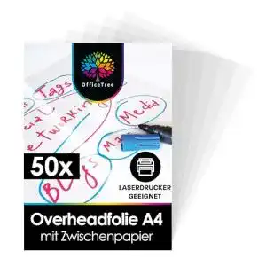 Overheadfolie OfficeTree 50 Blatt A4 OHP Folien glasklar