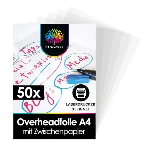 Overheadfolie OfficeTree 50 Blatt A4 OHP Folien glasklar