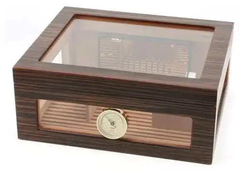 Humidor adorini Treviso Deluxe, hochwertig mit Glasdeckel
