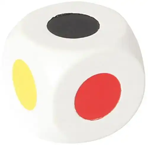Farbwürfel Unbekannt 25 mm, weiß, 6 Farben
