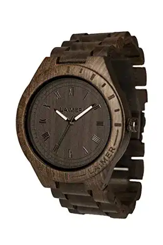 Holzuhren LAiMER Holzuhr, Black Edition aus Edelholz, analog