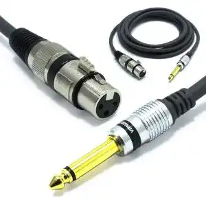 XLR-Kabel VITALCO XLR Buchse auf 6,3mm Mono Klinke Kabel 1.5m